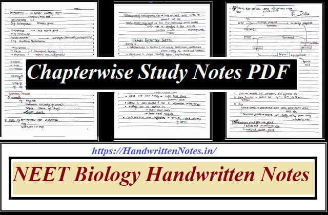 NEET Biology Handwritten Notes Complete Notes to Crack Entrance Download PDF