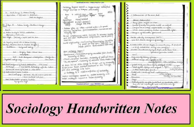Sociology Handwritten Notes PDF for UPSC, CTET, MPTET in English
