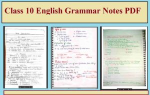 Class 10 English Grammar Notes PDF Best Handwritten Notes