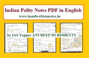 Indian Polity Notes by IAS Topper ANUDEEP DURISHETTY in English
