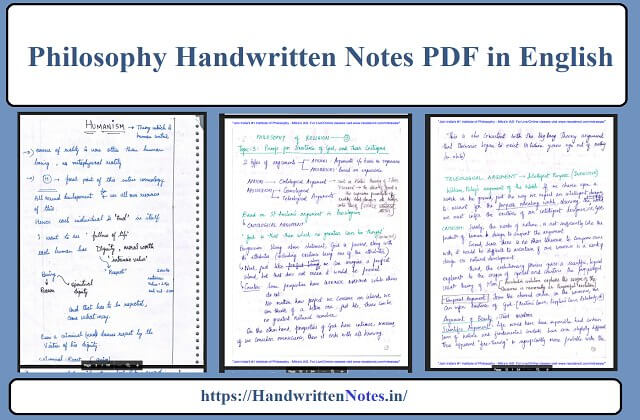 Philosophy Handwritten Notes PDF in English Best Notes