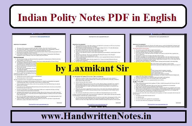 Indian Polity Notes PDF in English