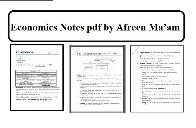Download Economics Handwritten Notes pdf by Afreen Ma’am
