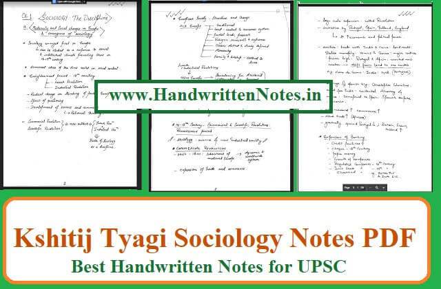 Kshitij Tyagi Sociology Notes PDF | Best Handwritten Notes for UPSC