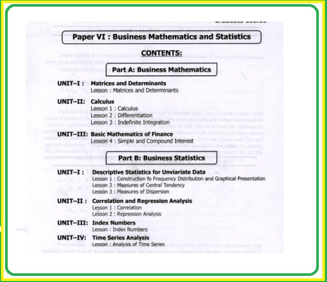 B.Com Notes for all Subjects PDF: Download Best Commerce Study Notes - Business Mathematics and Statistics Syllabus for B.Com