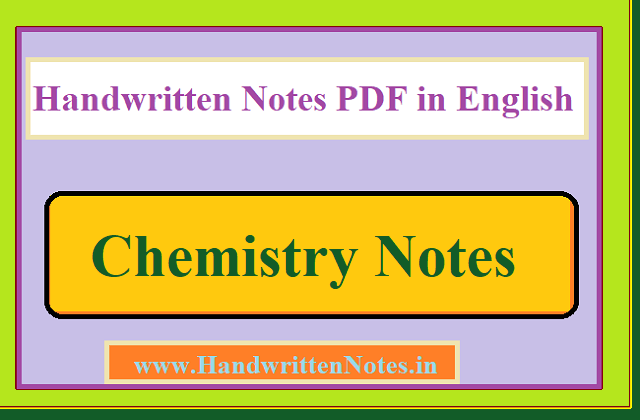 Chemistry Handwritten Notes PDF in English