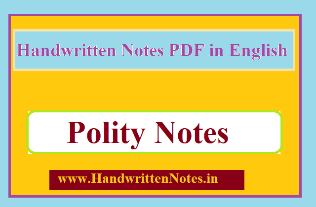 Polity Handwritten Notes PDF in English