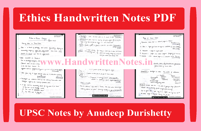 Ethics Handwritten Notes PDF by Anudeep Durishetty