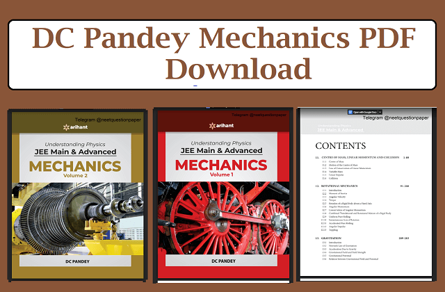 DC Pandey Mechanics PDF Download