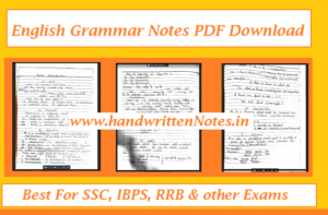 English Grammar Notes PDF Download For SSC, IBPS, RRB