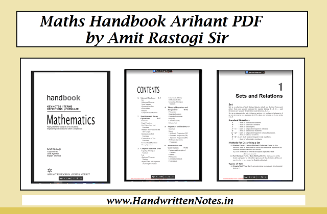 Maths Handbook Arihant PDF by Amit Rastogi Sir