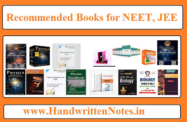 Recommended Books for NEET, JEE 2021-22 | Best Ebooks and Handwritten Notes