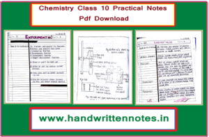 Chemistry Class 10 Practical Notes Pdf Download