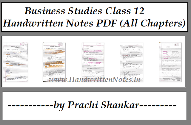 Business Studies Notes By Prachi Shankar