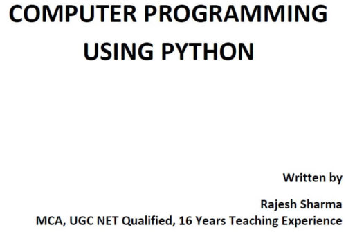 Computer Programming using Python | Computer Science Notes