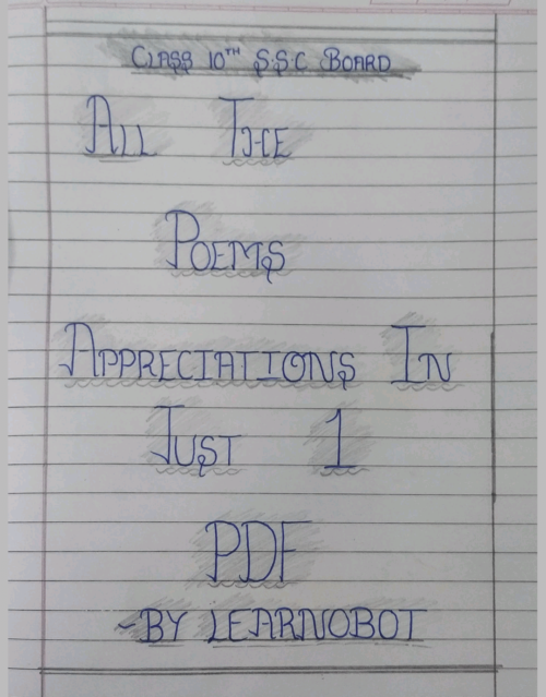 CLASS 10TH ( SSC BOARD ) ENGLISH ,APPRECIATIONS OF ALL THE POEMS