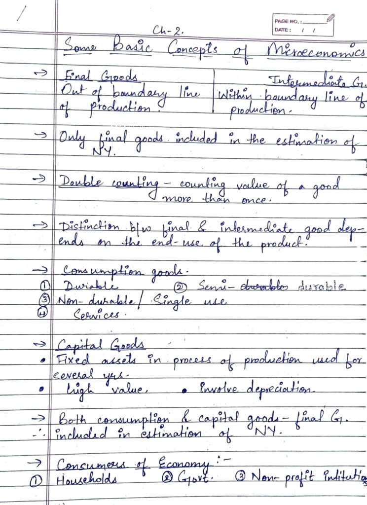 Some basic concepts of macroeconomics Handwritten Notes PDF