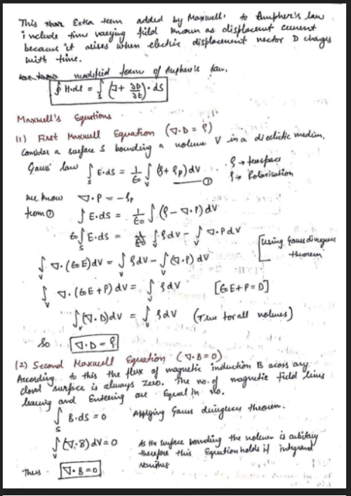 Electromagnetic Theory Handwritten Notes PDF