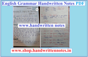 English Grammar Handwritten Notes