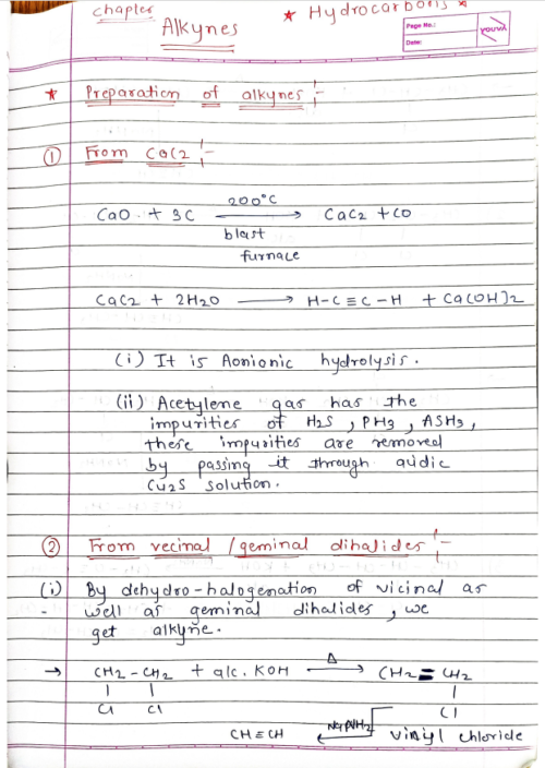 Alkynes (NCERT NEET Chemistry Hydrocarbons Class 11)