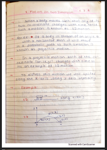 Chapter – 4 Motion in a Plane class 12 Biology notes for cbse board and NEET