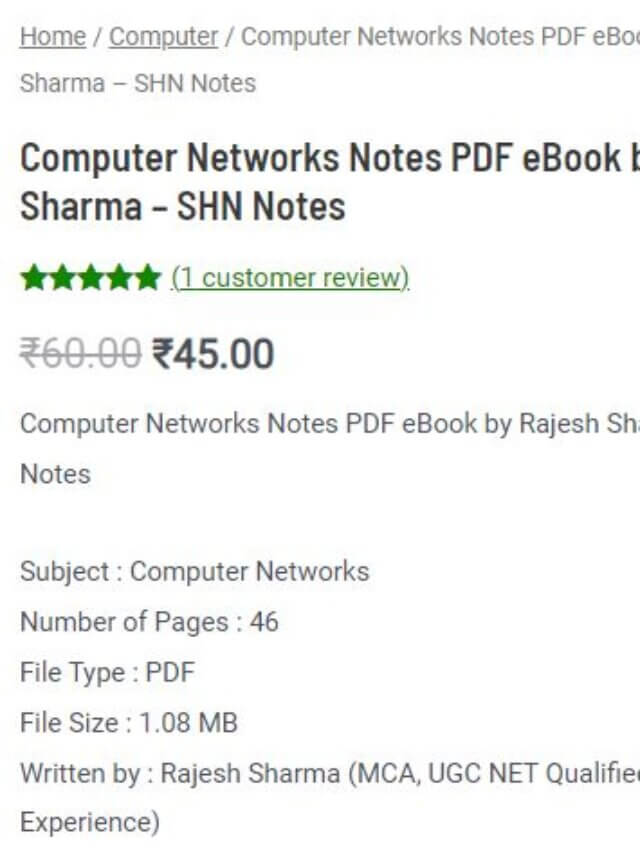 Computer Networks Notes PDF eBook by Rajesh Sharma – SHN Notes