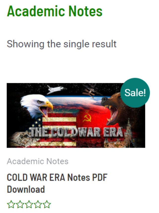 COLD WAR ERA NOTE PDF Download