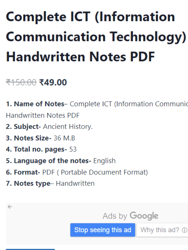 Complete ICT (Information Communication Technology) Handwritten Notes PDF