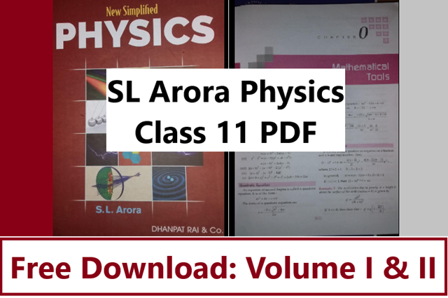 Physics Class 11 SL Arora PDF - Volume 1 & 2 Free Download From Google Drive